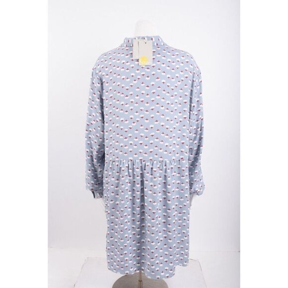 Boden Womans Blouse Shirt Tunic Top US 16L UK 20L Blue Gray Floral Tunic NWT - Picture 5 of 6